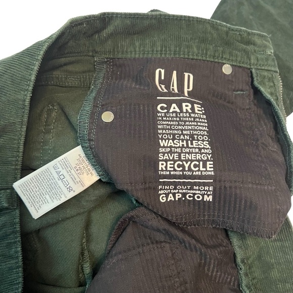 GAP Vintage Slim High Rise Green Corduroy Pants 27/4 Petite - Picture 7 of 7